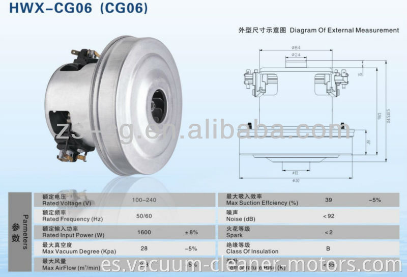 100-240V 1600w electric vacuum motor